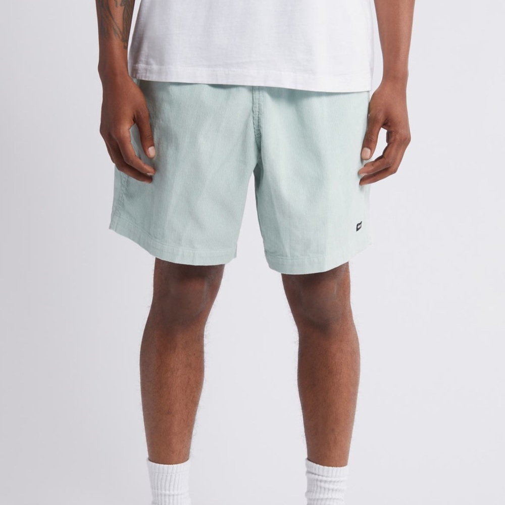 Obey Marquee  corduroy Flat Front Shorts Comfortable Fit sea spray